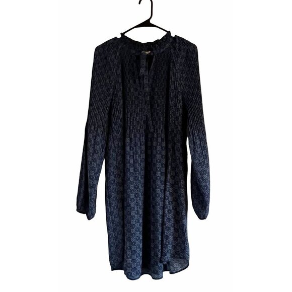 Meadow Rue Dresses & Skirts - Anthropologie Meadow‎ Rue Smocked Babydoll Dress Balloon Sleeve Blue Geometric M